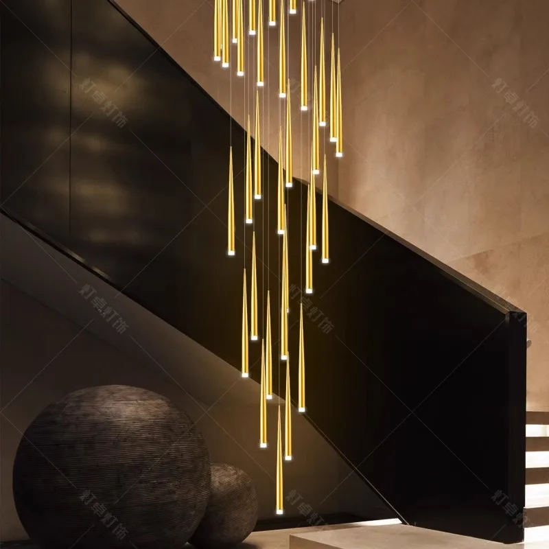 Modern home decor led lights pendant light lamps forstaircase Chandeliers for living room hanging light indoor lighting