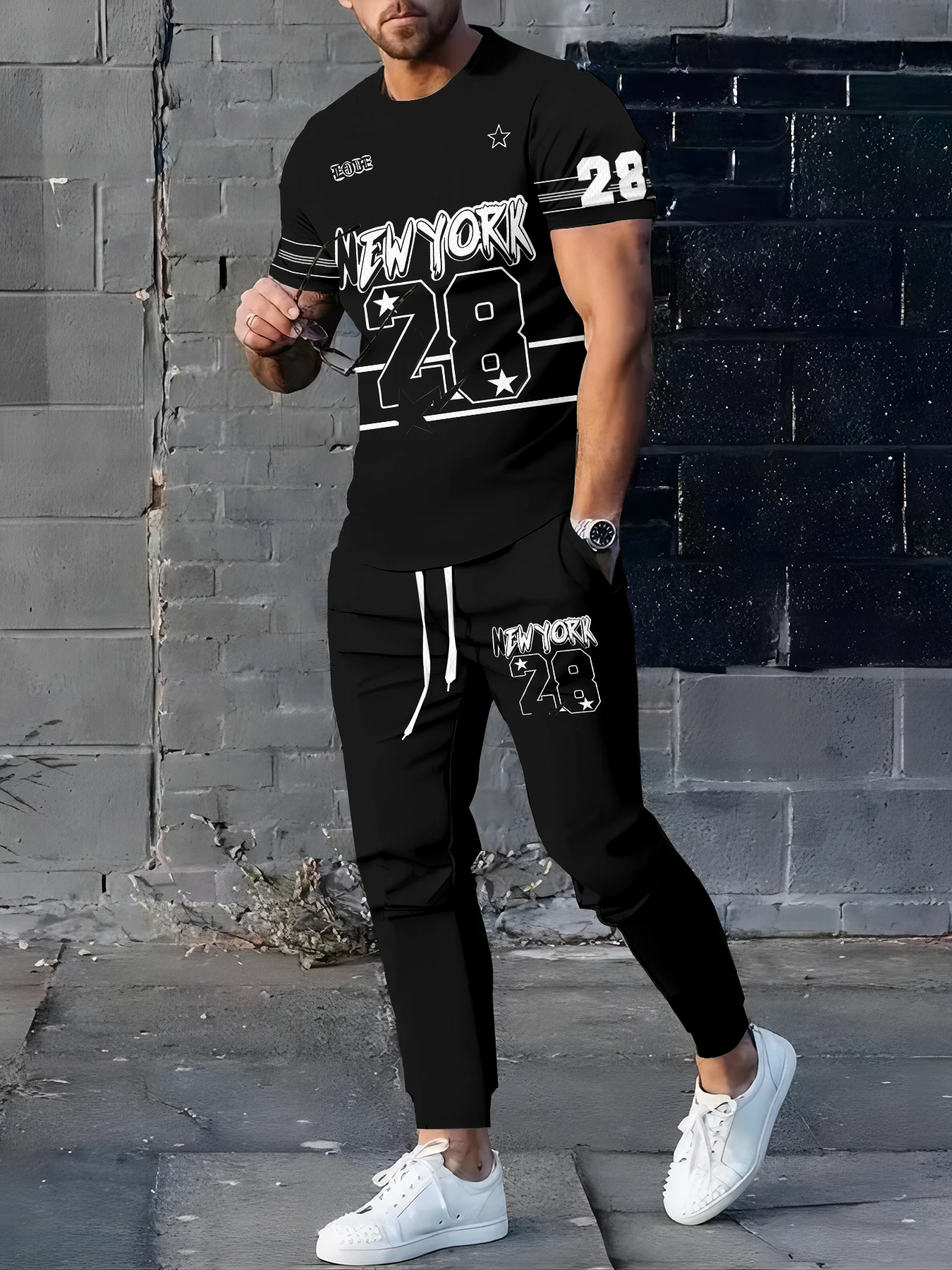 

2026 Summer Men's Suit with 3D Printed Pattern Breathable Lightweight Comfortable Leisure Sports Outdoor Men's Clothing