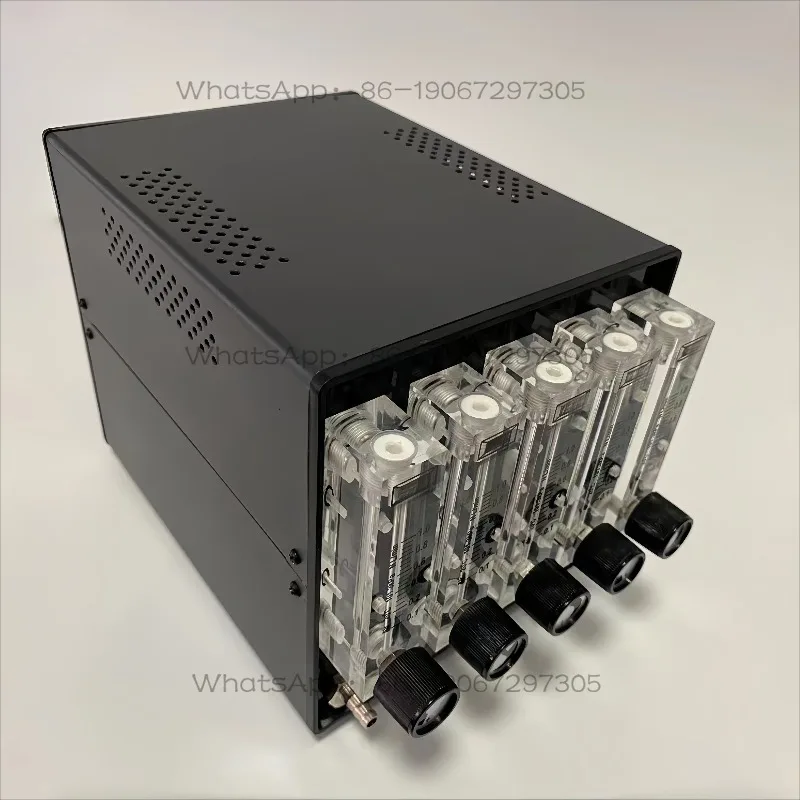 Gas flow distribution system, small animal machine diverter machine accessories, multi-channel flow meter