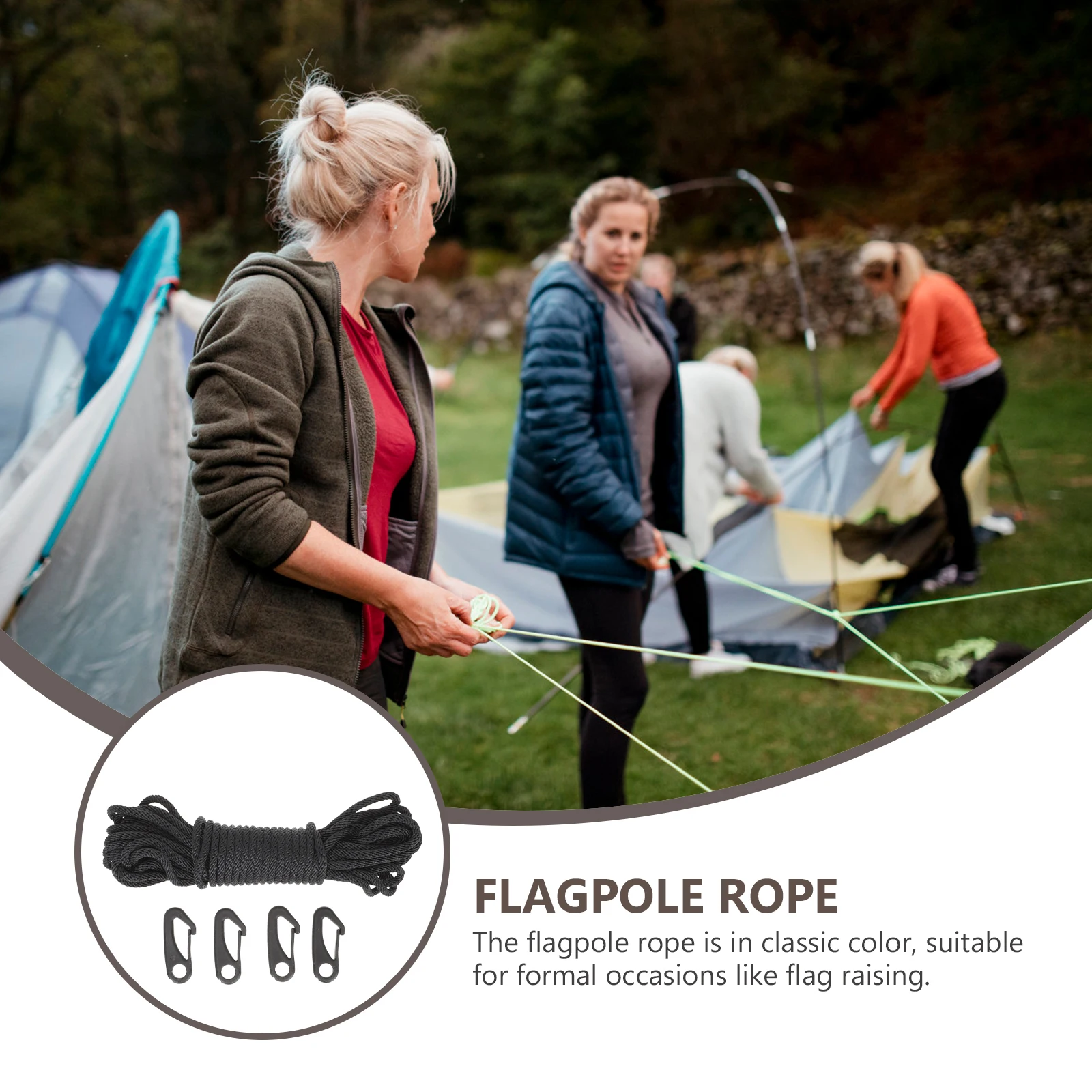 

Flagpole Accessory Set Parts and Accessories Replacement Rope Repair Kit Banner Polyester Decorative