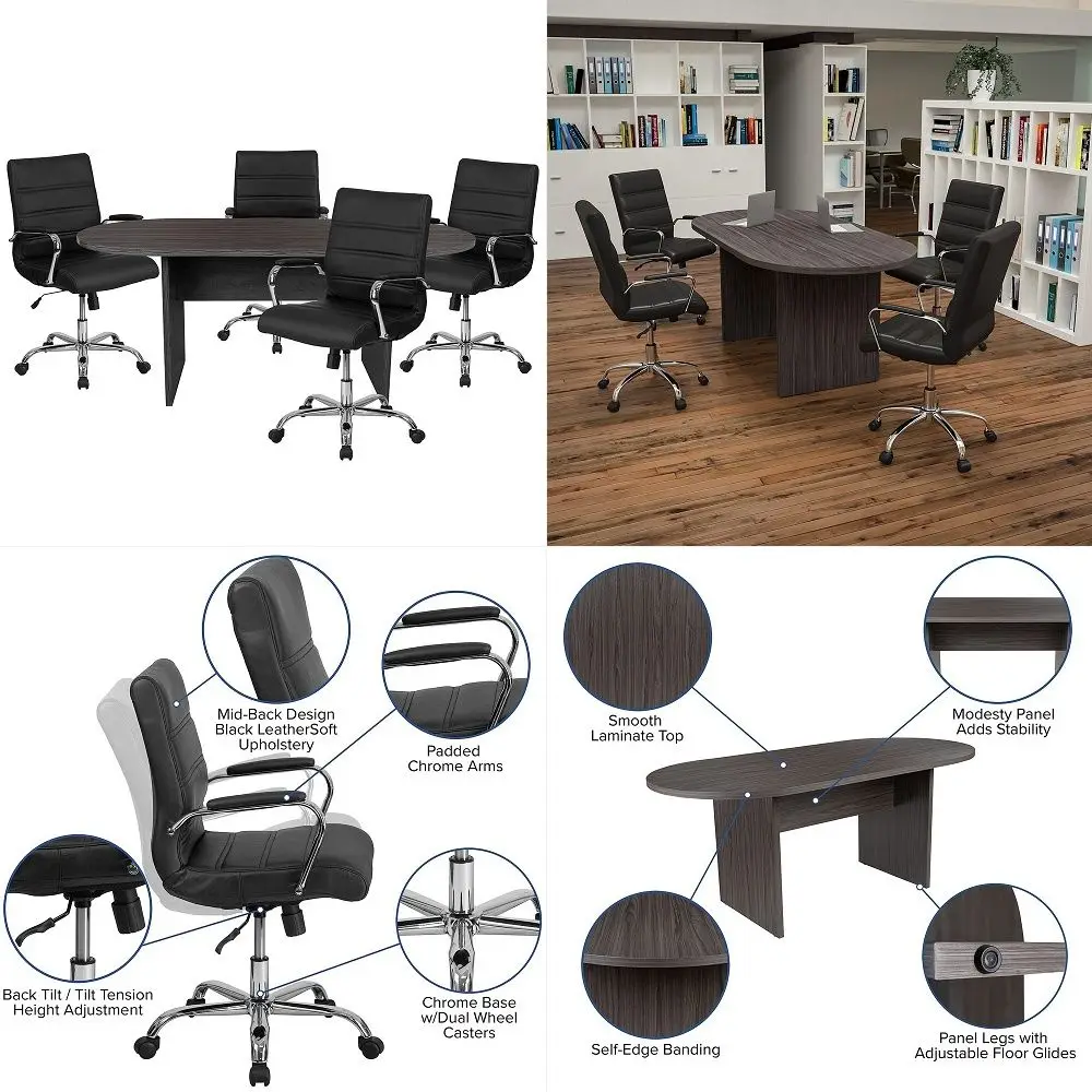 

Farmhouse Executive Desk with 40 Mobile File Cabinet,L Shaped Desk Set with Charging Station,Office Desk with Storage Drawers,W