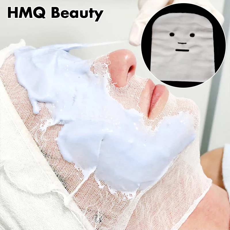 500/100 Uds. Mascarilla de gasa Facial ultrafina de algodón puro mascarilla de gasa desechable papel DIY mascarillas faciales para el cuidado de la piel para salones de belleza