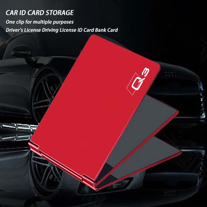 

Car Driver'S License Cover Metal Key Card ID Bag For Audi Q3 Q7 Q5 A8 D3 Q8 8J TT A5 Accessories 2024 2023 Logo 2022 key bag