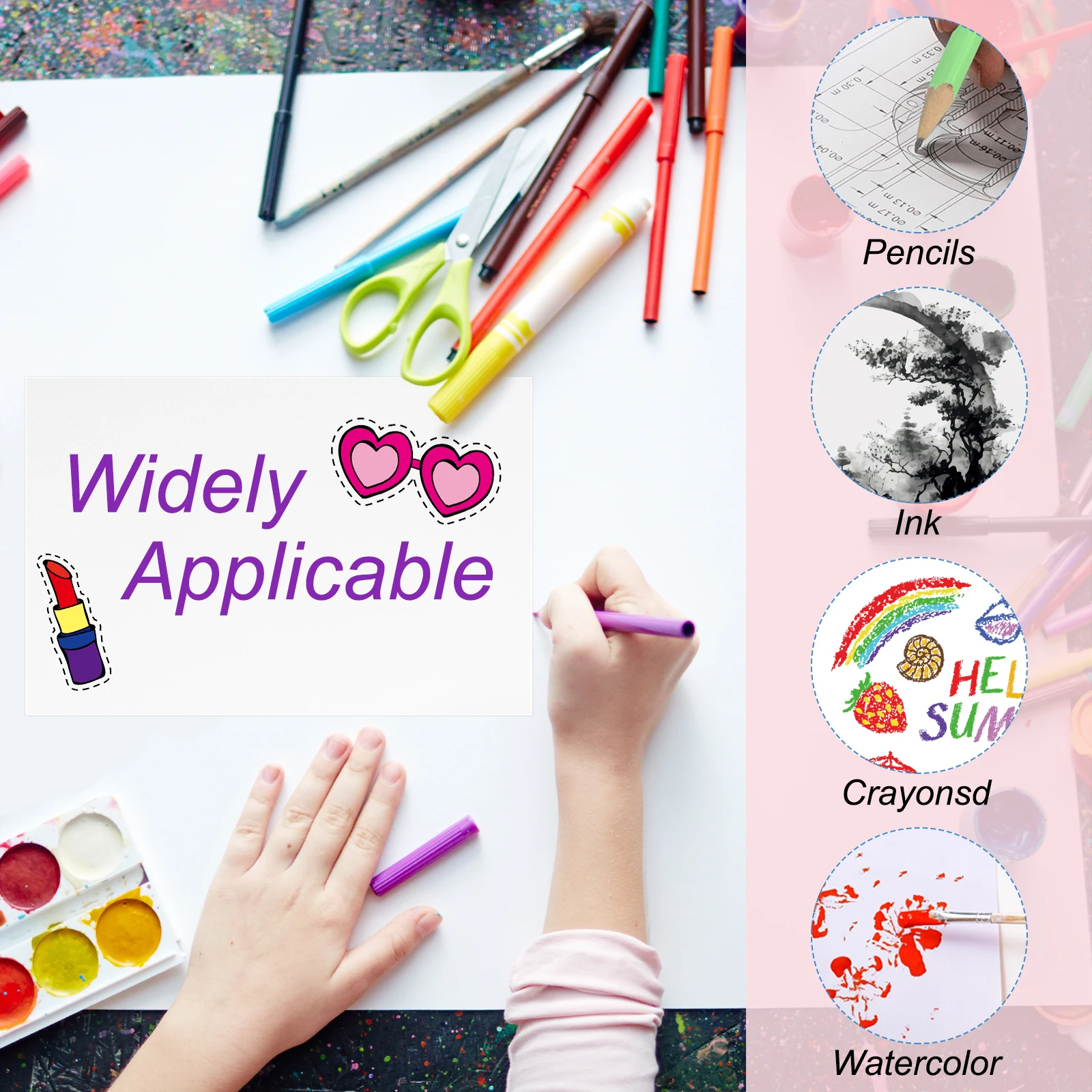 30Set Pure Cotton Watercolor Paper Card Postcards Right Angle/Rounded Corners with Envelope for Art Painting Creative Thank Note