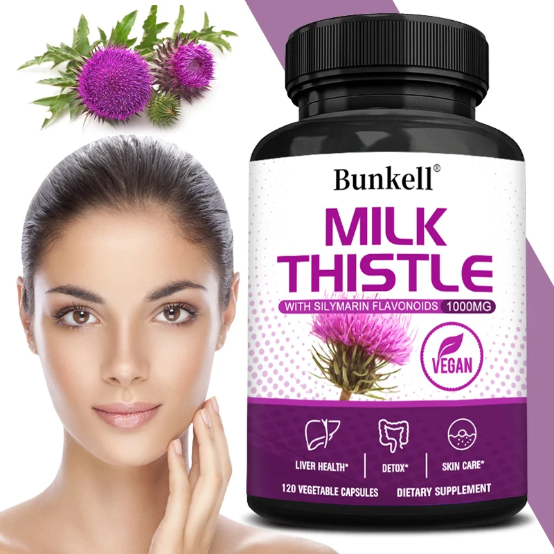 

Milk Thistle 1000 Mg - Cleansing & Restoring, Antioxidant, Liver Detox, Promotes Skin & Digestive Health, 120 Capsules