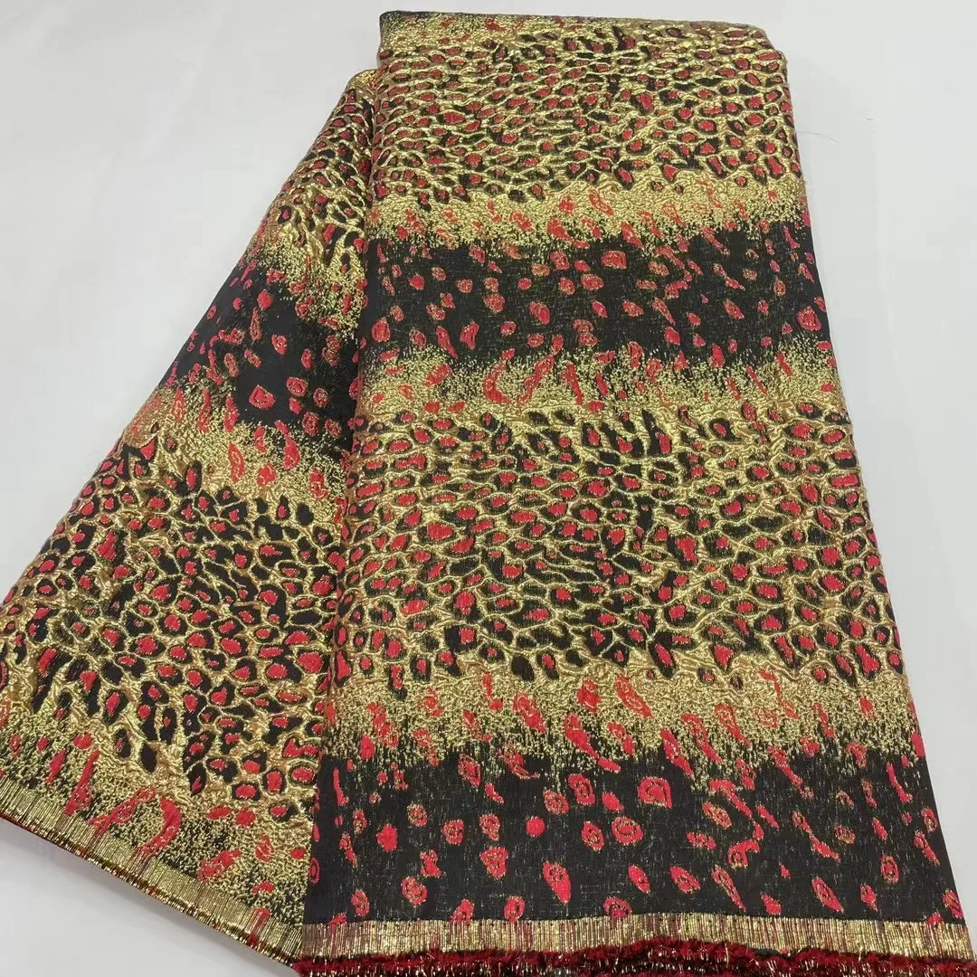 

African Brocade Lace Fabric Damask Gilding Nigerian Jacquard Lace Fabric 2025 High Quality Elegant Party Dress for Women HJ6203
