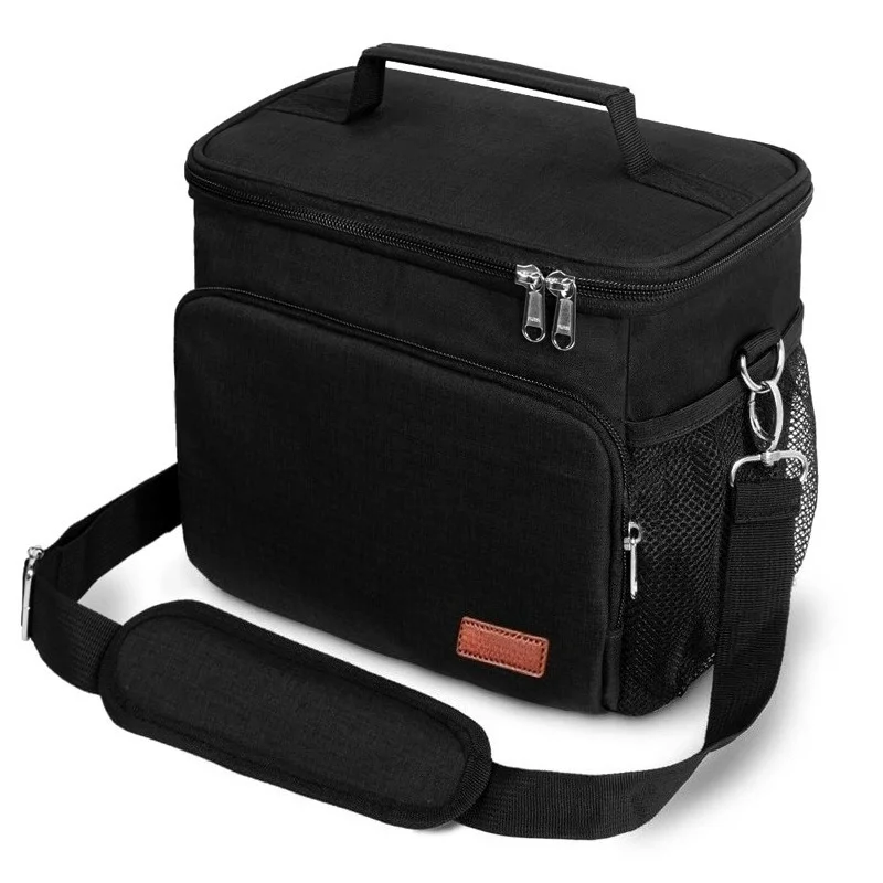 

Portable lunch bag food thermal box durable waterproof office cooler lunchbox with adjustable shoulder strap insulated case