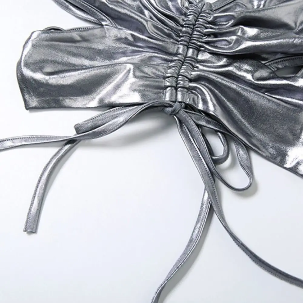 أزياء لامعة Y2K سليم المحاصيل القمم سليم صالح الدبابات الشرير فراشة سترة حار فتاة نمط الملابس الداخلية الرقبة الرسن أعلى الشارع الشهير