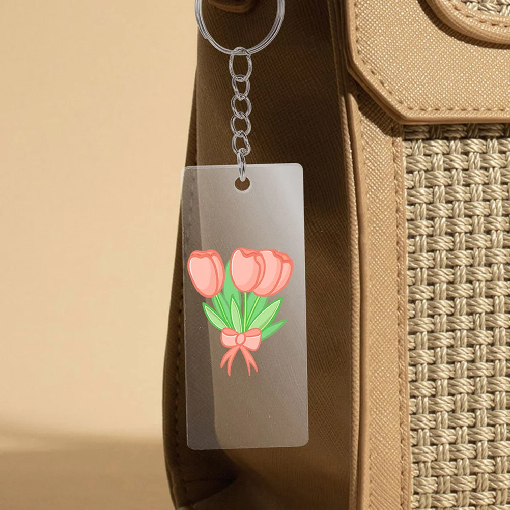 

1 комплект, акриловые пустые брелки, прозрачные прямоугольные брелки «сделай сам», сублимационные заготовки для ювелирных изделий ручной работы, аксессуары для ключей