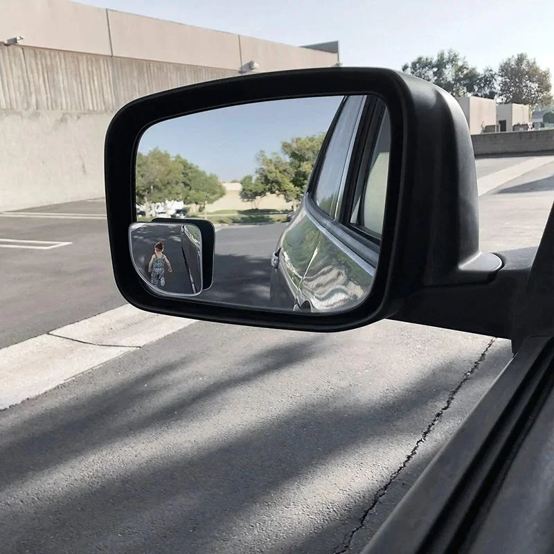 Car Blind Spot Mirror Frameless Auxiliary Rearview Mirror Auto Motorcycle Universal Wide Angle Adjustable Small Mirrors 2pcs