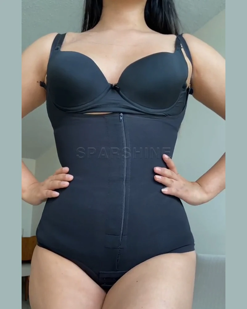 Tummy Control Internal Hooks Body Shapewear Zipper Bodysuit Triangle Connected Female Abdominal Rhytidectomy Band