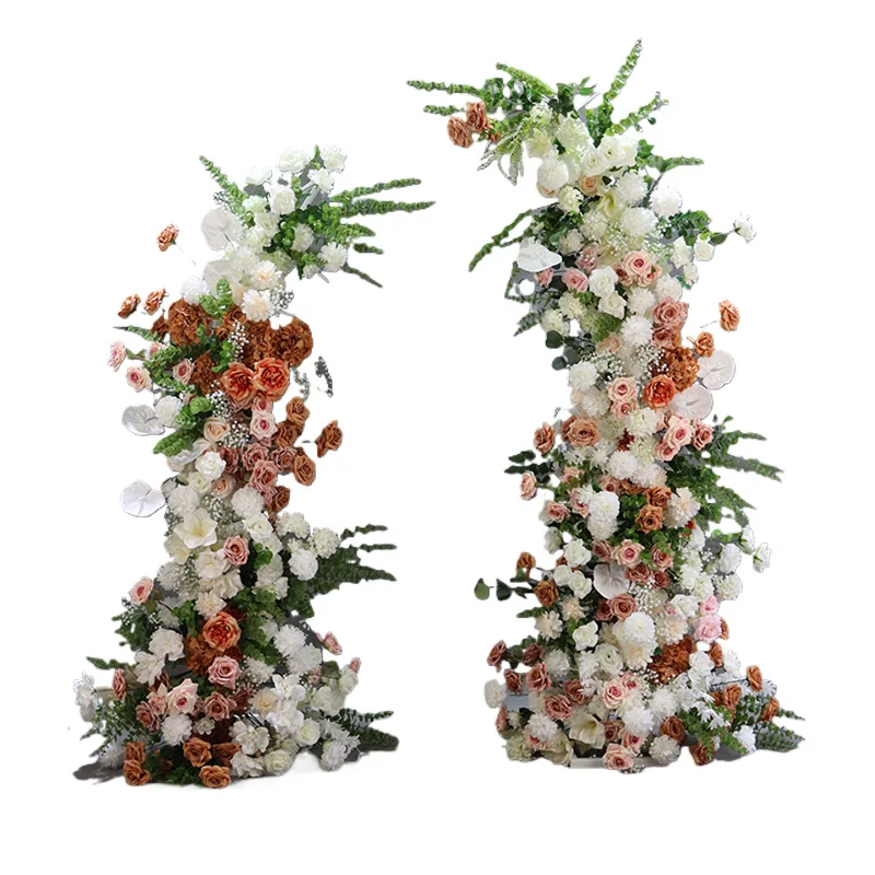 

Floral Arch Outdoor Wedding Hall Decoration Ornaments Backdrop Horn Arch Decor Floral Arrangement Event Stage Aisle Floor Flower