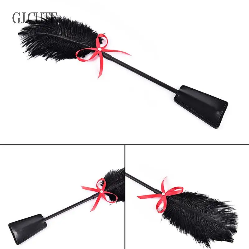 Bdsm Feather Tickled Erotic Punish Fetish Leather Spanking Paddle Play Sex Toys For Lover Riding Crop Tools