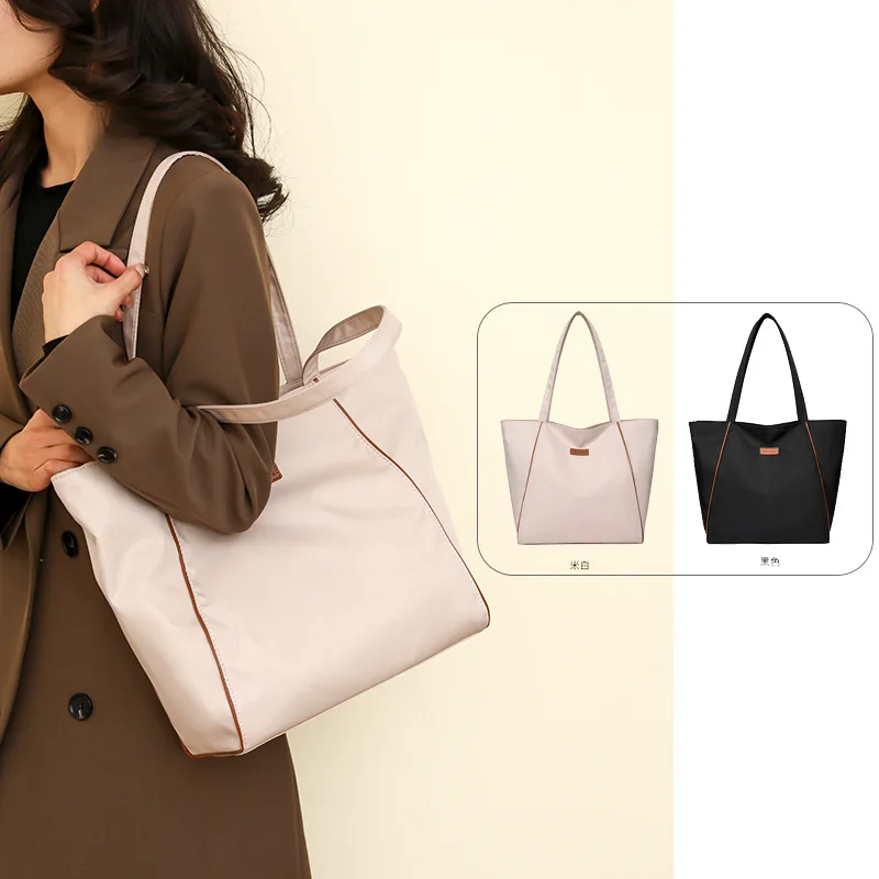 Handbag Women's Bag Large Capacity Student Commuter Shoulder Bag Nylon Solid Color Zipper Tote Sweet Girls Classic All-Match NEW