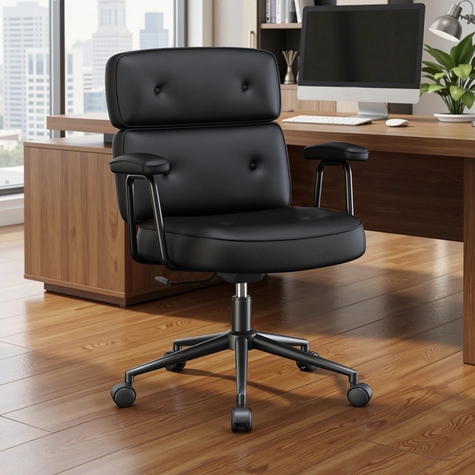 MCQ Ergonomic Home Office Chair Gaming Computer Chair with Lumbar Support Adjustable Height Rolling Swivel Armrests Chair