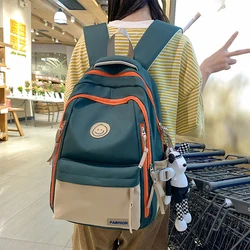 Large Female Cute College Backpack Girl Travel Book Backpack Multi-pocket Ladies Leisure Bag Women Laptop Men School Nylon Bags