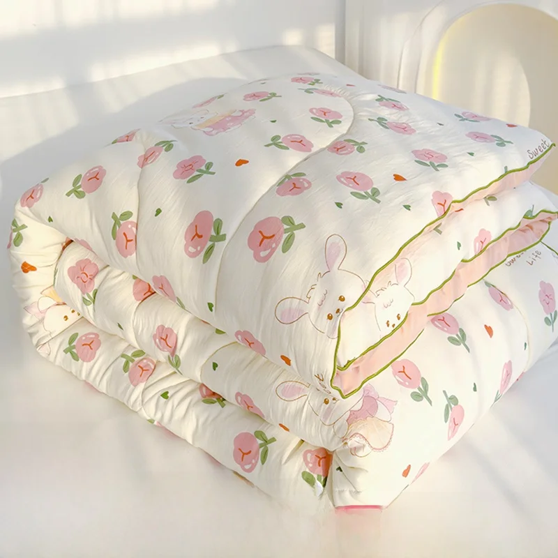 

Утолщенное одеяло из соевого волокна: прочное, для дома и путешествий, односпальное, теплое зимой, прохладное весной и осенью, для кондиционированных помещений