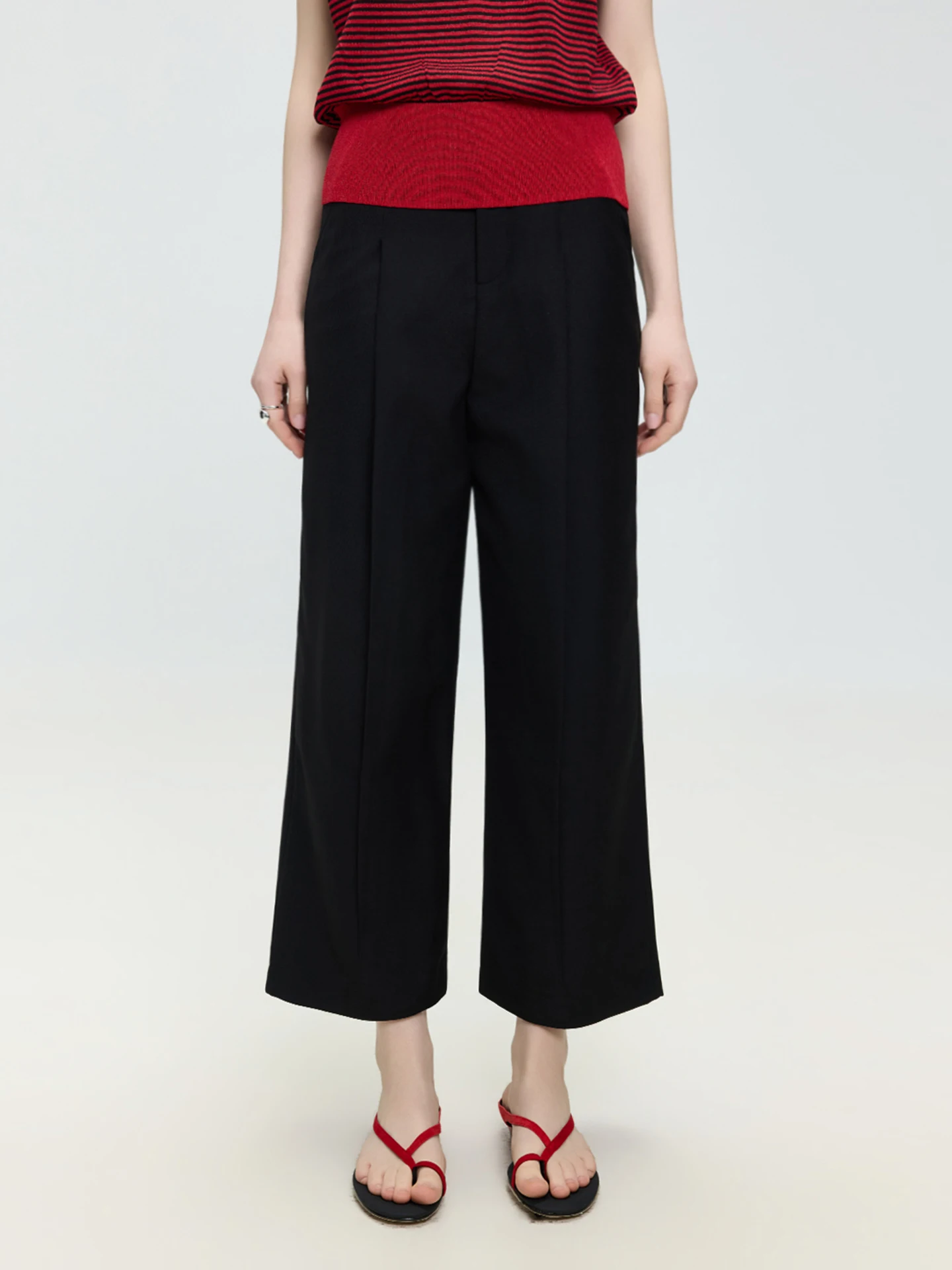 

Black Casual Pants Women's High Waist Wide Leg Pants Spring 2026 Loose Fit Drapey Slimming Commuter Trousers LUR 2026