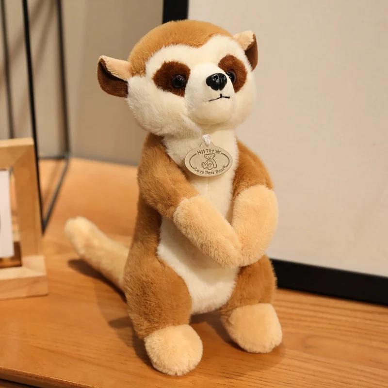 25 سنتيمتر لطيف الدائمة الحيوان الميركات ألعاب من نسيج مخملي نابض بالحياة محشوة دمية ناعمة ميركاتس هدية عيد ميلاد حديقة الحيوان التذكارية