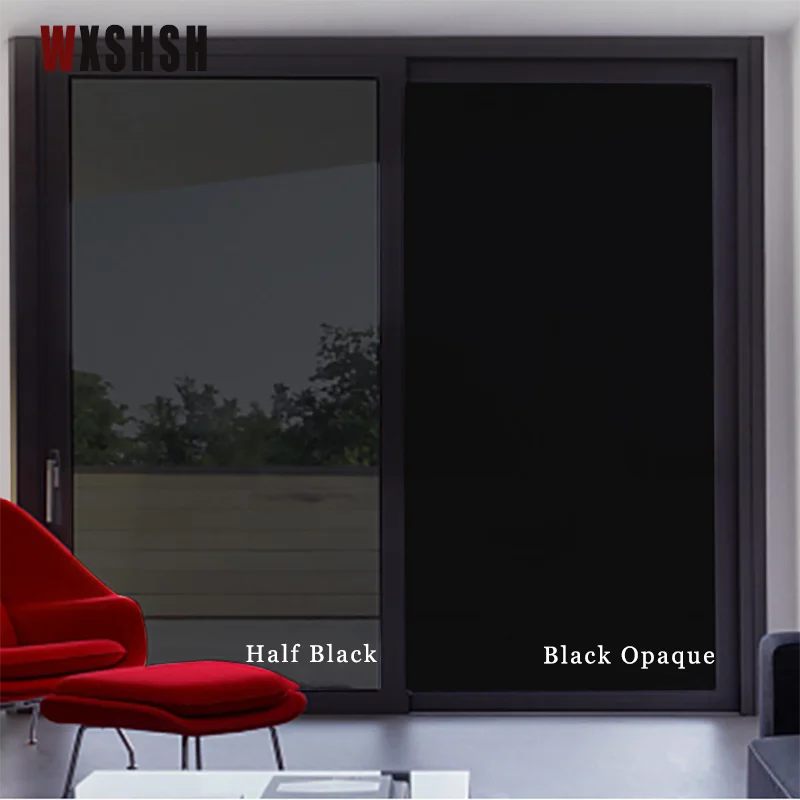 

Window Film Adhesive Vinyl Anti-UV Energy-Saving Wholesale Tint for Home Office Living Room Glass Sticker Half Black 5m Length