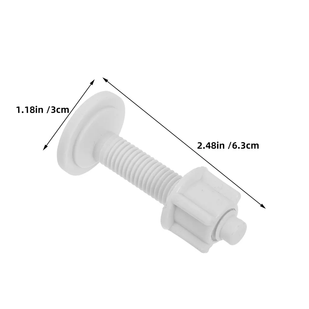 8Pcs Universal Toilet Seat Hinge Bolts Plastic Screw Kit Rubber Plugs Secure Fixation Easy Installation Top Mount Toilet Seat
