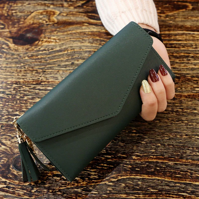 Fashion Women Wallets Simple Zipper Purses Black White Gray Red Long Section Clutch Wallet Soft PU Leather Money Bag Coin Burse