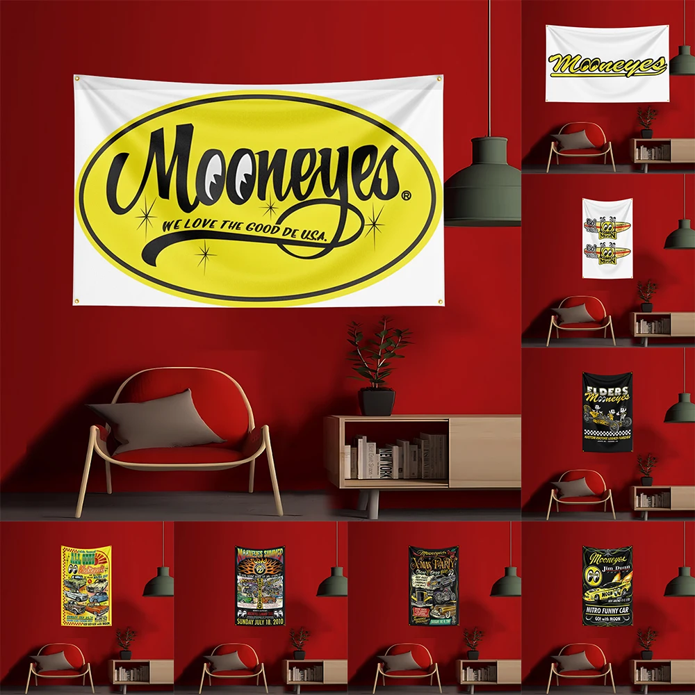 

3x5 Ft Mooneyes#2 Tool Flag Polyester Printed Cars Flags Banner Tapestry for Room Garage Decor Power Tools Flag