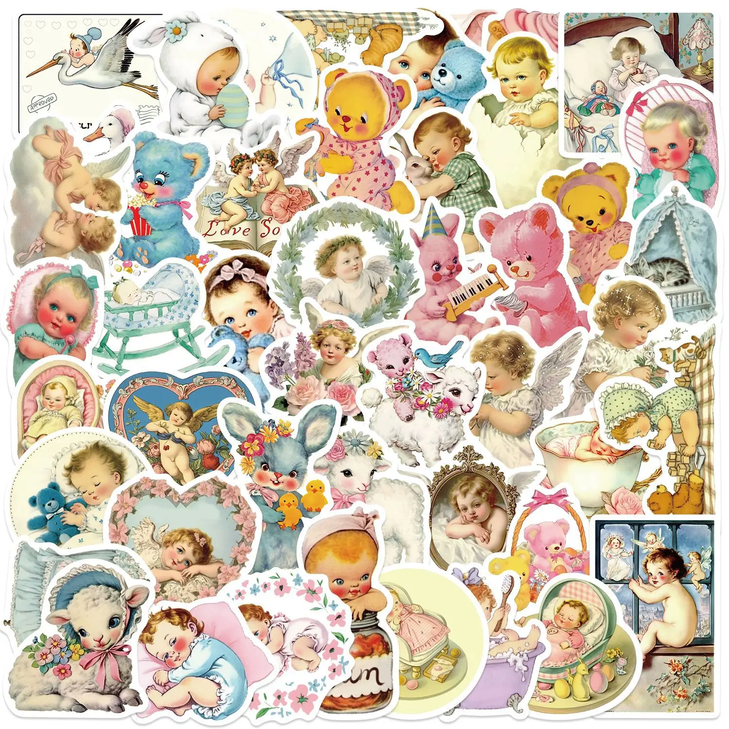 

10/50PCS Cute Retro Cartoon Baby Graffiti Stickers Decorating Classic Kid Toy Guitar Phone Laptop Skateboard Waterproof Sticker