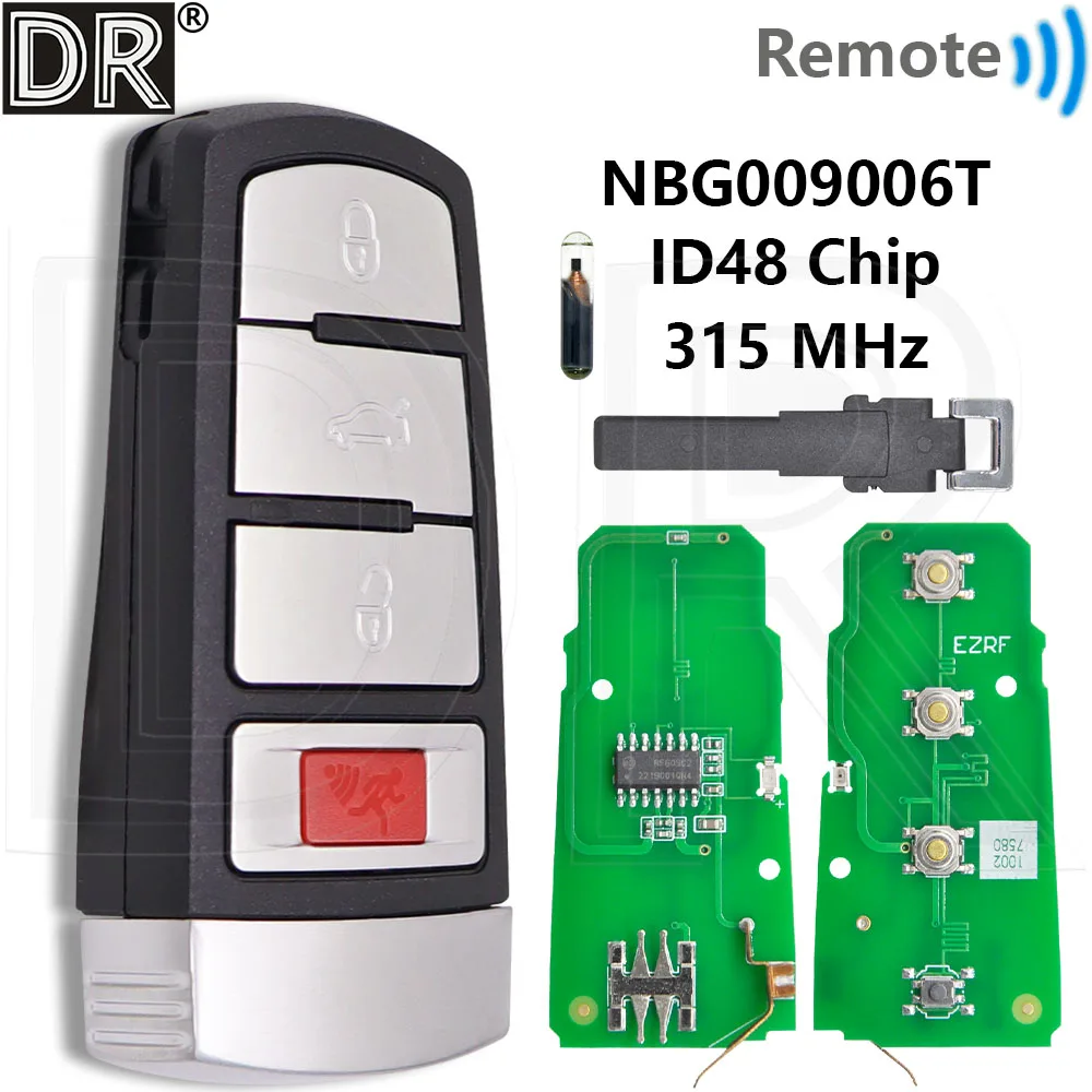 

Great 315MHz ID48 Chip NBG009006T Half Smart Car Remote Control Smart Key For VW Volkswagen Passat 2006-2013 CC 2009-2015