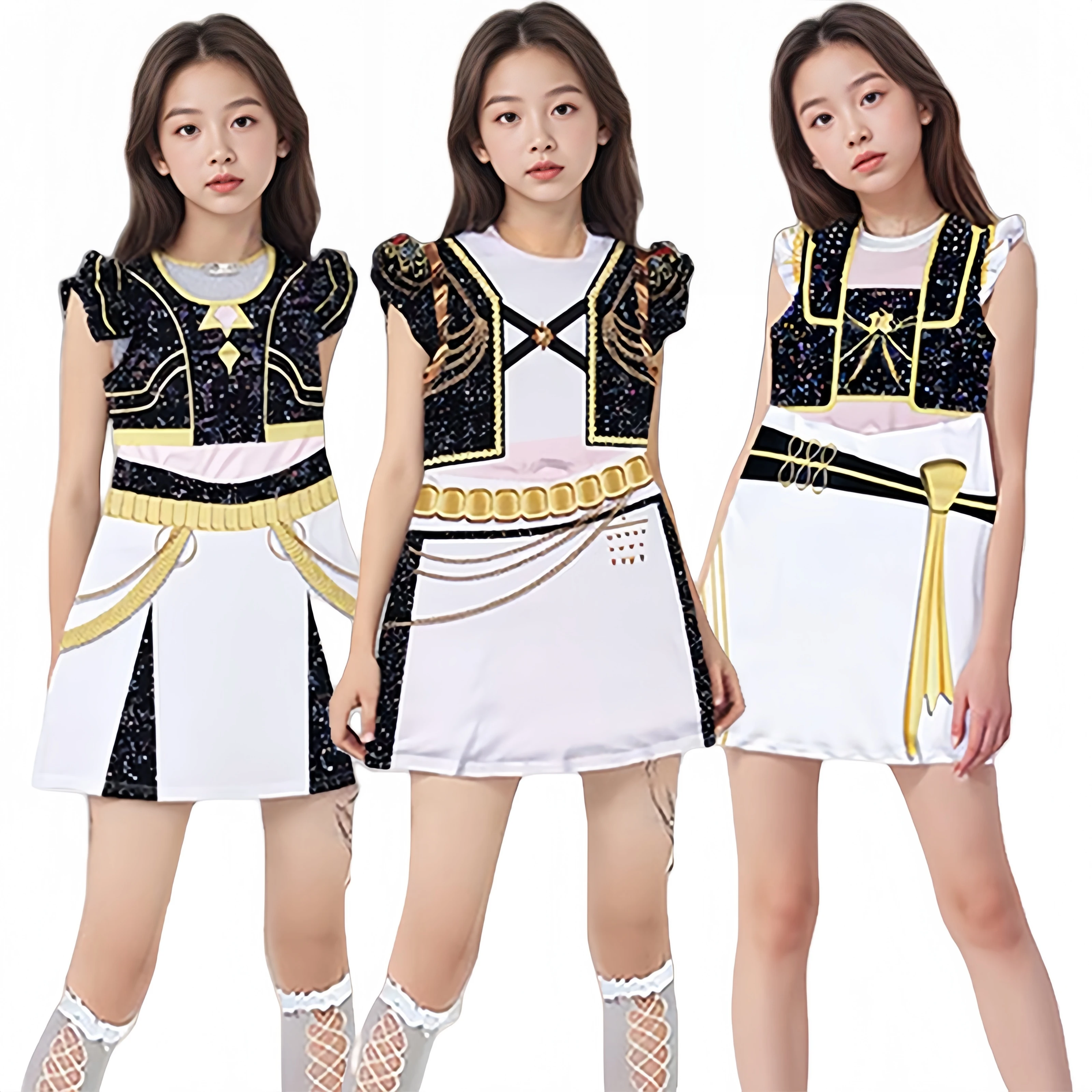 Robe KPDH KDPop pour enfants, Costume de Cosplay Rumi Zoey Mira pour filles, robe à manches volantes, Halloween, noël, fête d'anniversaire