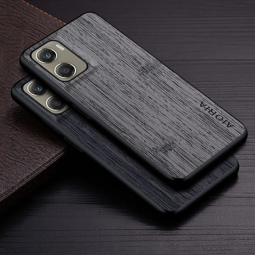 Funda para Motorola Moto G06 Power Moto G85 G55 G45 G35, funda de teléfono de piel sintética con textura de madera recta, funda para Moto G06