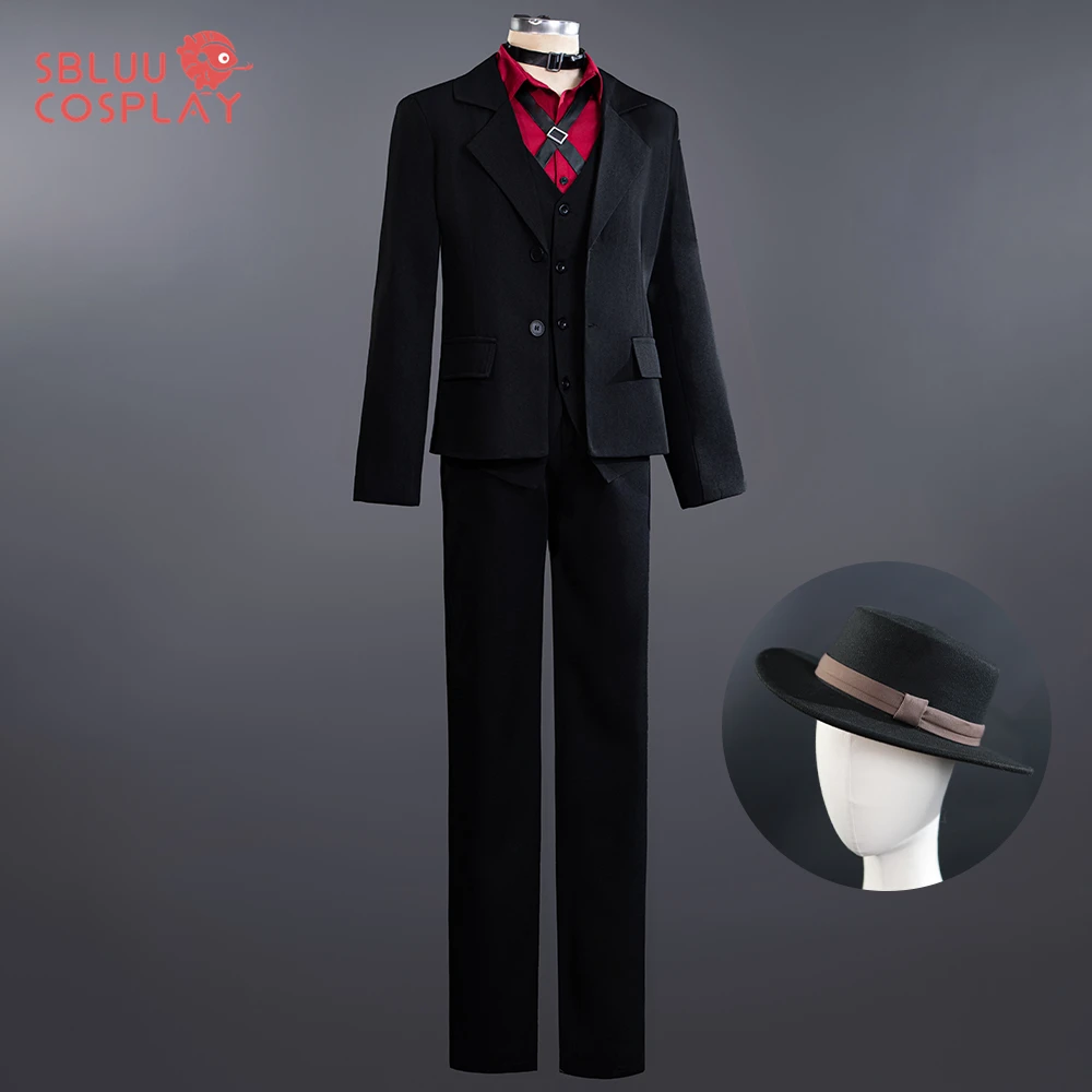 

SBluuCosplay Nakahara Chuya Cosplay Costume R Quality Coat Vest Pants Hat Shirt Halloween Party Outfit
