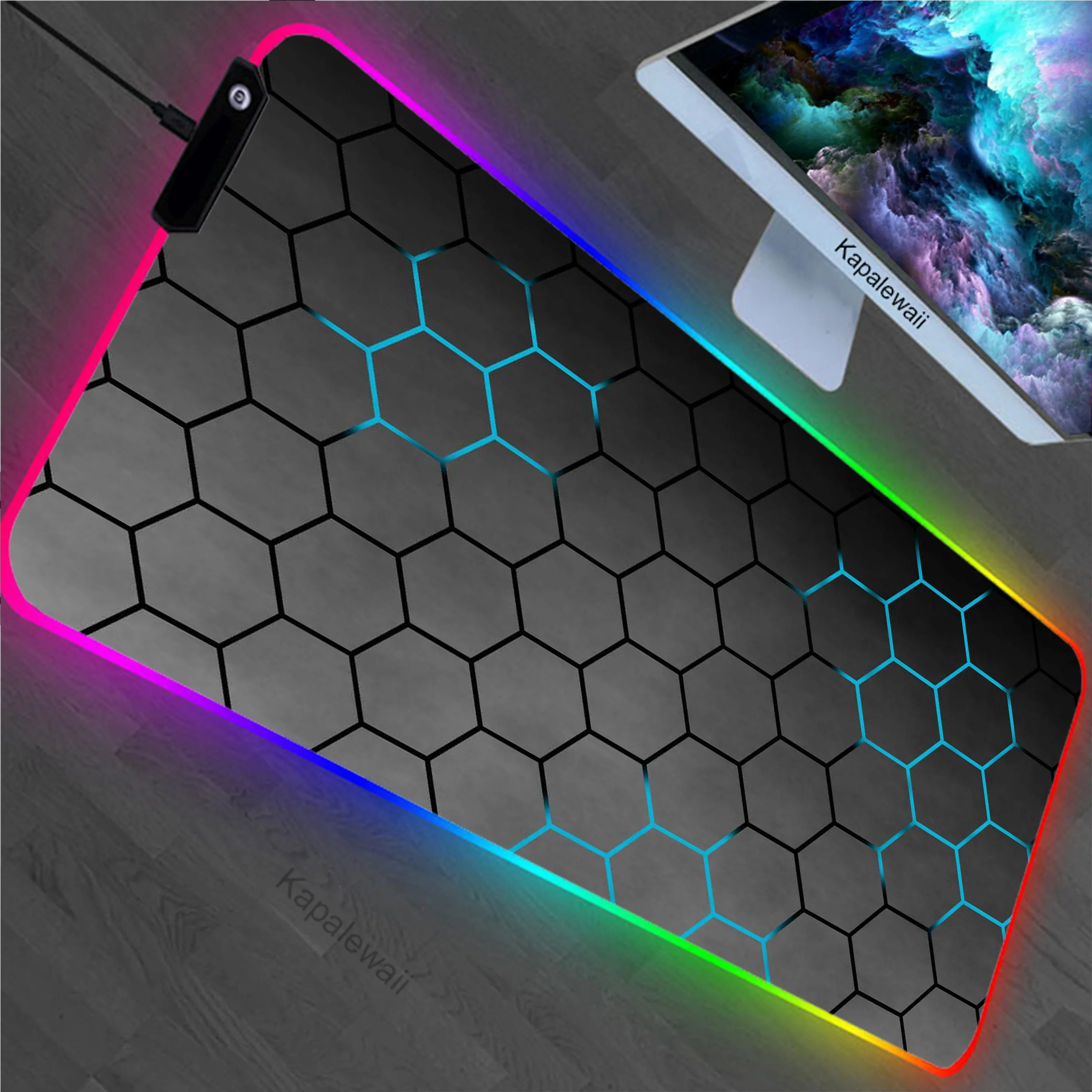 

Geometry RGB Pc Game Mousepad Large Mouse Pad XXL Locking Edge Gamer Mouse Mat Notebook Office Table Carpet Gaming Mats 90x40cm
