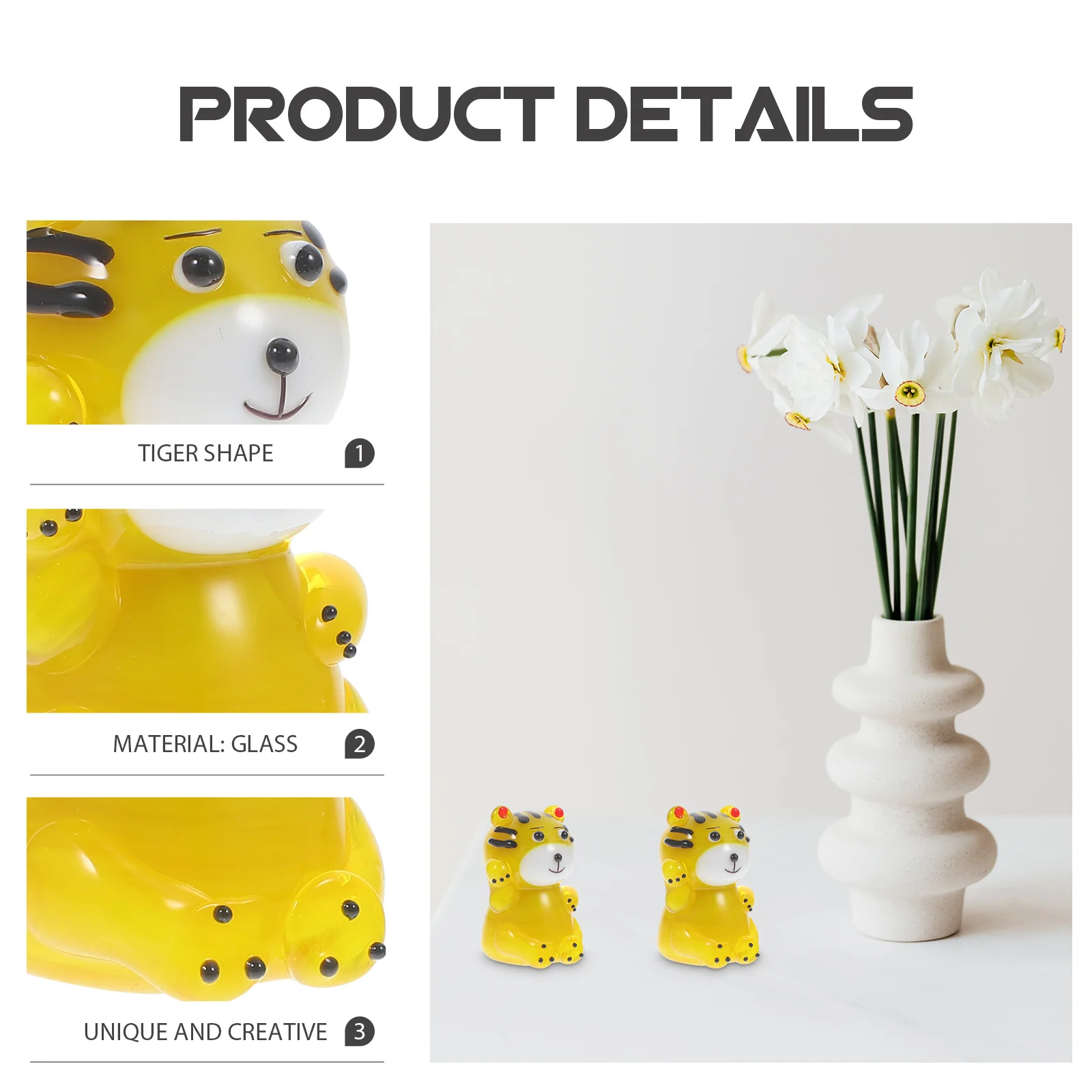 

Artistic Decoration Tiger Shape Ornament Desktop Office Housewarming Decor Animal Decor Adornment
