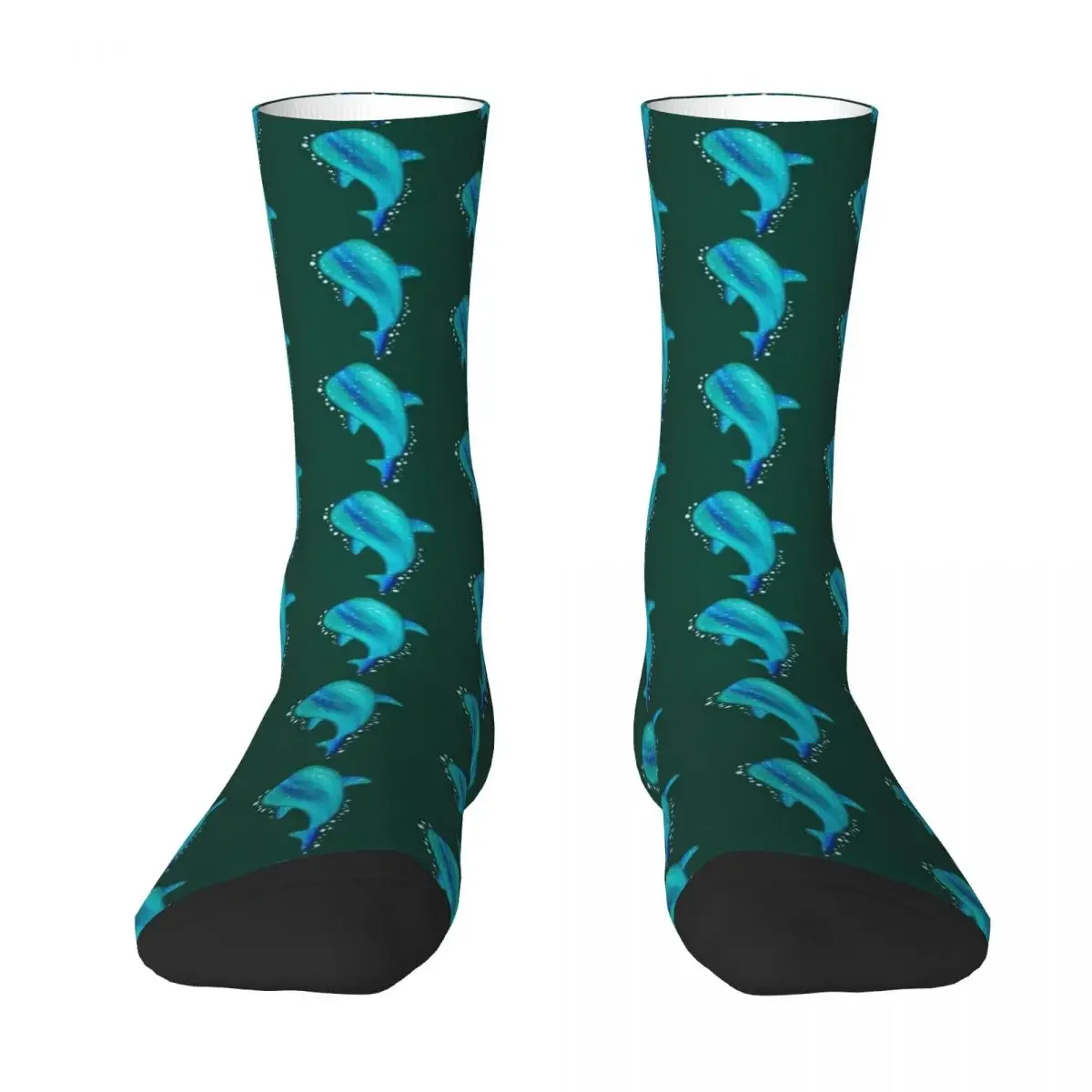 Whale Shark Socks Autumn Funny Animal Print Stockings Retro Women Men Breathable  Printed Running Anti Skid 