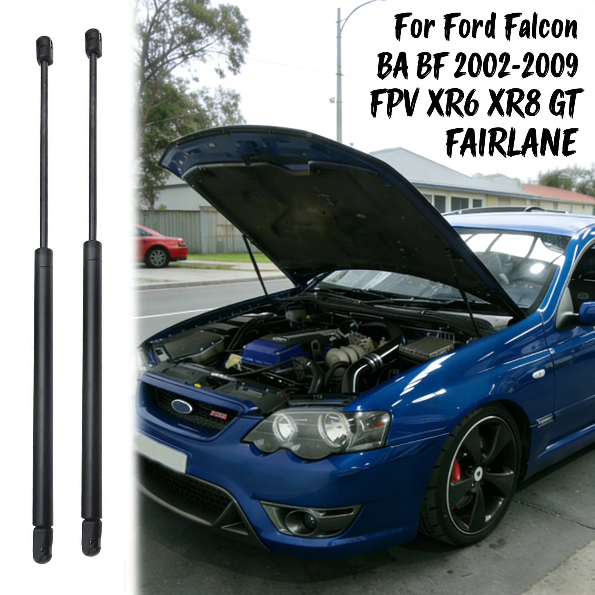 

2x For Ford Falcon BA BF 2002-2009 FPV XR6 XR8 GT FAIRLANE Car Front Hood Lift Supports Shock Gas Spring Struts Auto Accessories