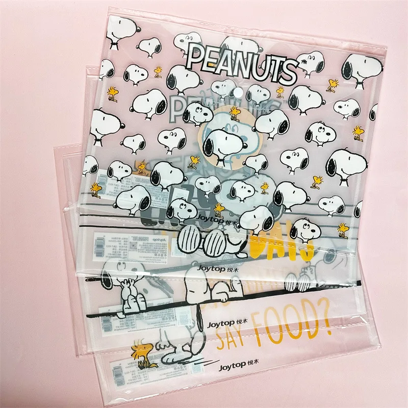 Snoopy Simple Cartoon Folder File Bags borse per File trasparenti impermeabili regali di compleanno di cancelleria per ufficio per studenti di