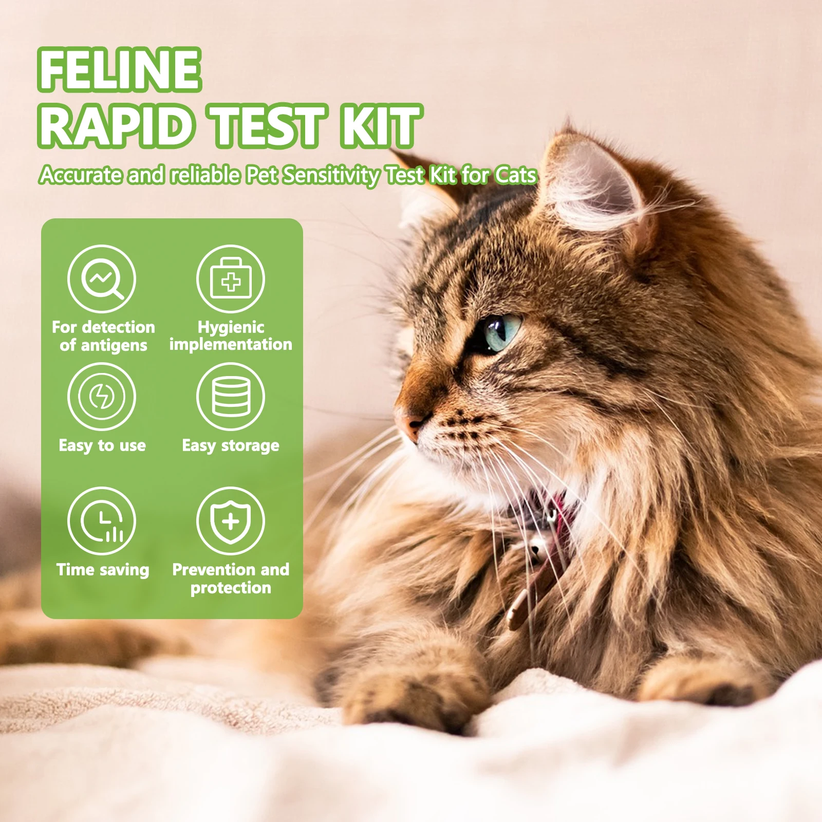 Feline Herpesvirus FHV-Ag Rapid Test Kit, 2 Pcs Home Test for Cats Kittens, Pet Health Check, Household Use