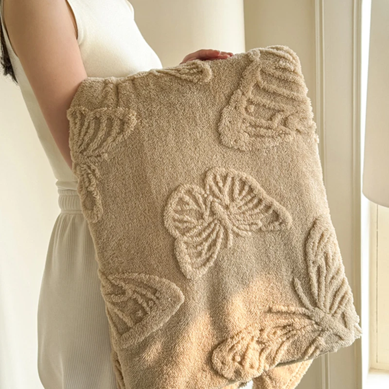 

Осеннее одеяло из кораллового флиса с изысканными 3D бабочками, мягкие удобные теплые зимние одеяла для дивана, одеяло Four Seasons