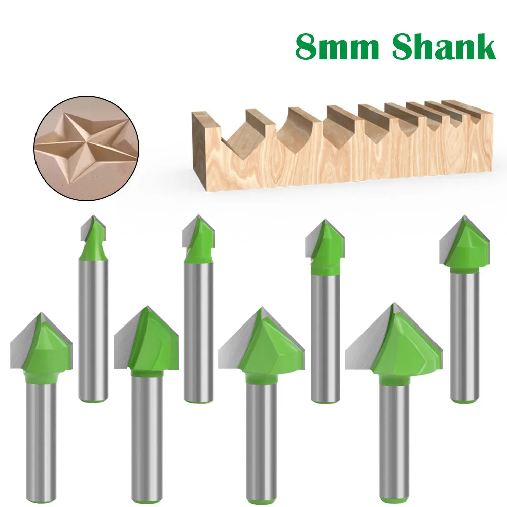 

1 шт., 8 мм, фреза с хвостовиком, резьба по дереву, 90 В, долбежный резак, инструменты для резьбы по дереву, набор фрез, безопасные фрезы