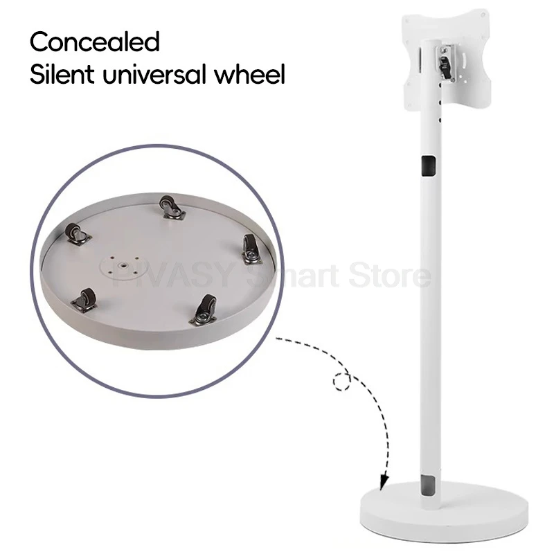 24-32 インチローリングモバイル TV カート用ホイールフラットスクリーン 360 °   調整可能、回転可能、スイベルマウント付きポータブルフロアテレビホルダー