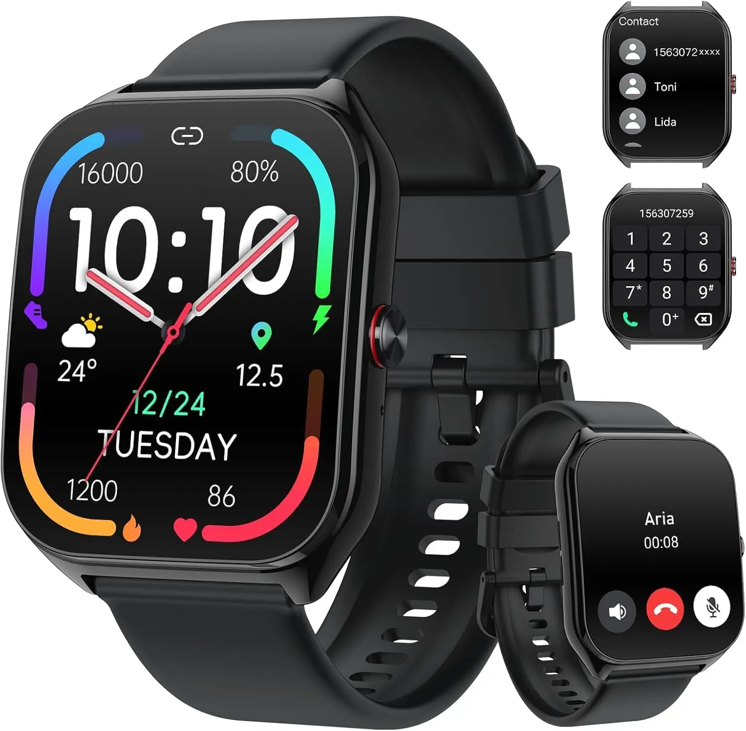 

AI Smart Watch for Men Women with ChatGPT, 1000mAh Fitness Tracker, 60-Day Standby, 1.96" HD Screen, 200+ Sport Modes