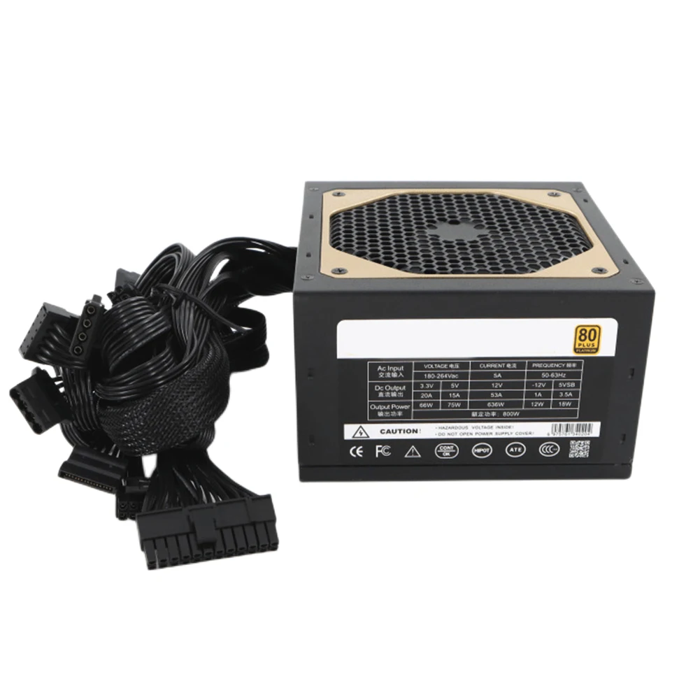 ATX وحدة PSU الألعاب الصامتة الكمبيوتر الطاقة وحدة المعالجة المركزية ميناء 2 4 + 4Pin وحدة امدادات الطاقة 6SATA بطاقة الرسومات 6 + 2Pin إلى 6 + 2Pin للكمبيوتر المكتبي