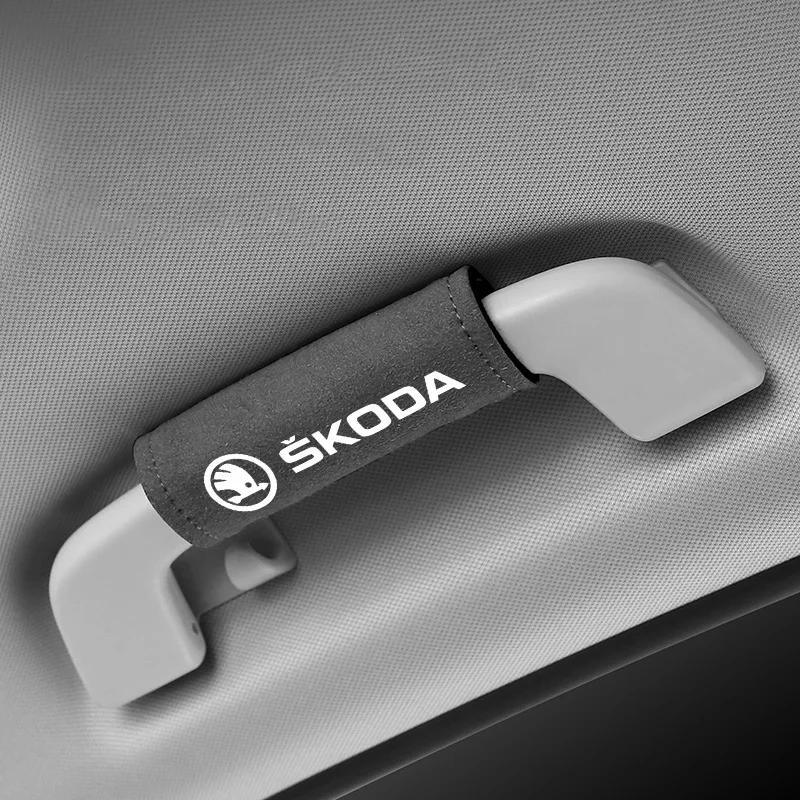 1pcs Car Interior Roof Handle Pull Protect Cover For Skoda Fabia Octavia A7 RS Superb Rapid Yeti Karoq Kodiaq Kamiq Accessories - view 3