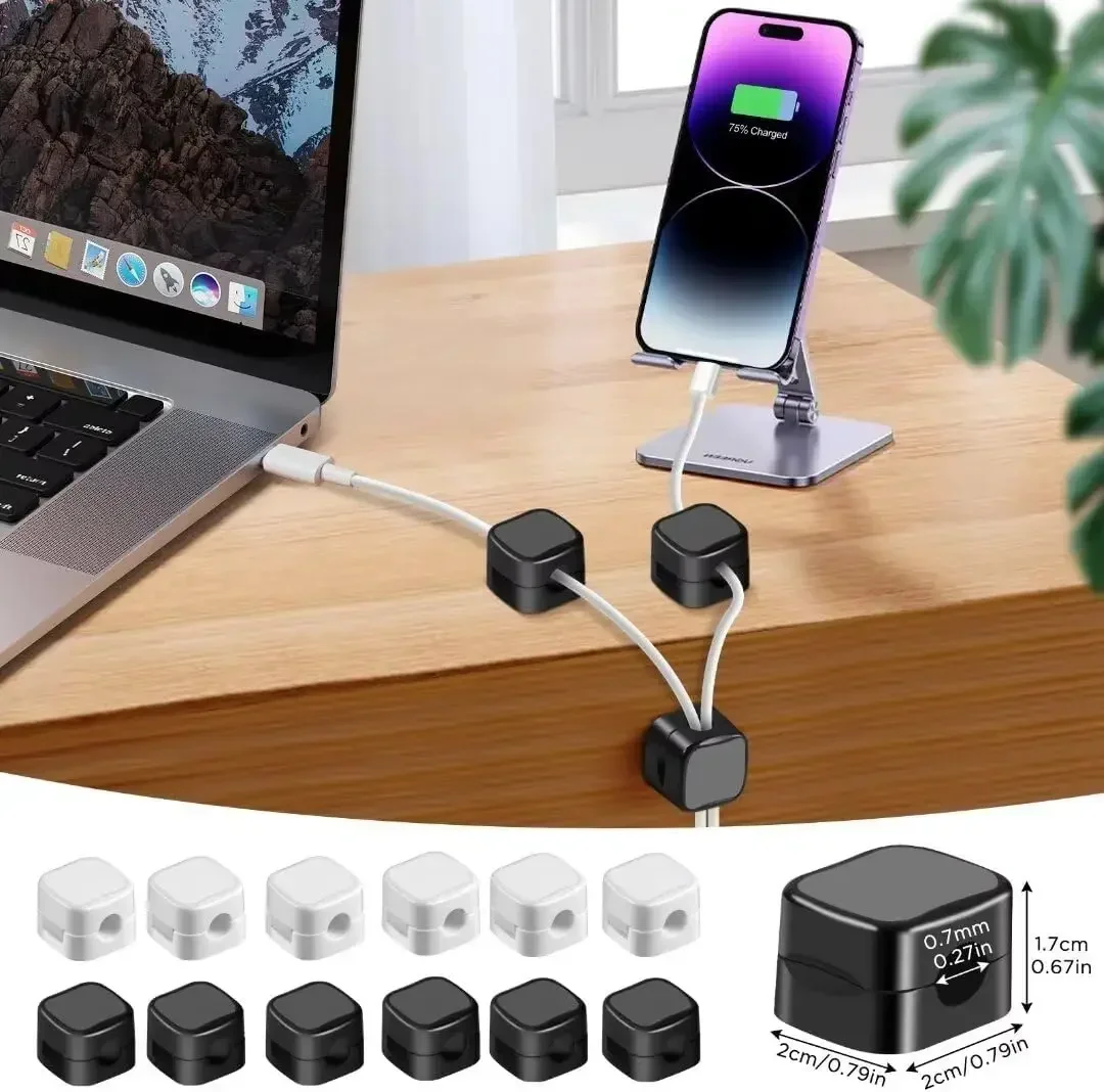 Magnetischer Kabelclip-Organizer, selbstklebender Kabelhalter, Drahtmanagement, USB-Ladekabelhalter für Zuhause, Büro, Telefon, Schreibtisch, Autowand