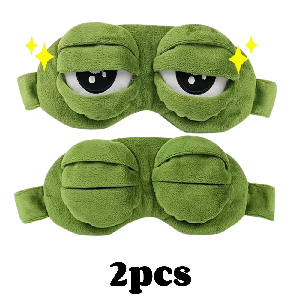 3D Frosch Schlaf Maske Natürliche Schlaf Eyeshade Frauen Männer Kreative Cartoon Weiche Tragbare Augenbinde Reise Büro Augenklappe – Detail 4