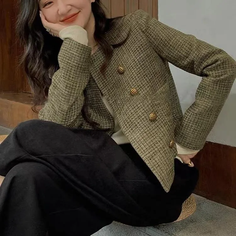 

Твидовый жакет высокого качества для женщин, осенний, для кемпинга, активного отдыха, ветрозащитный, с множеством карманов, водонепроницаемый, для повседневного использования, прогулок, туризма, нежный.