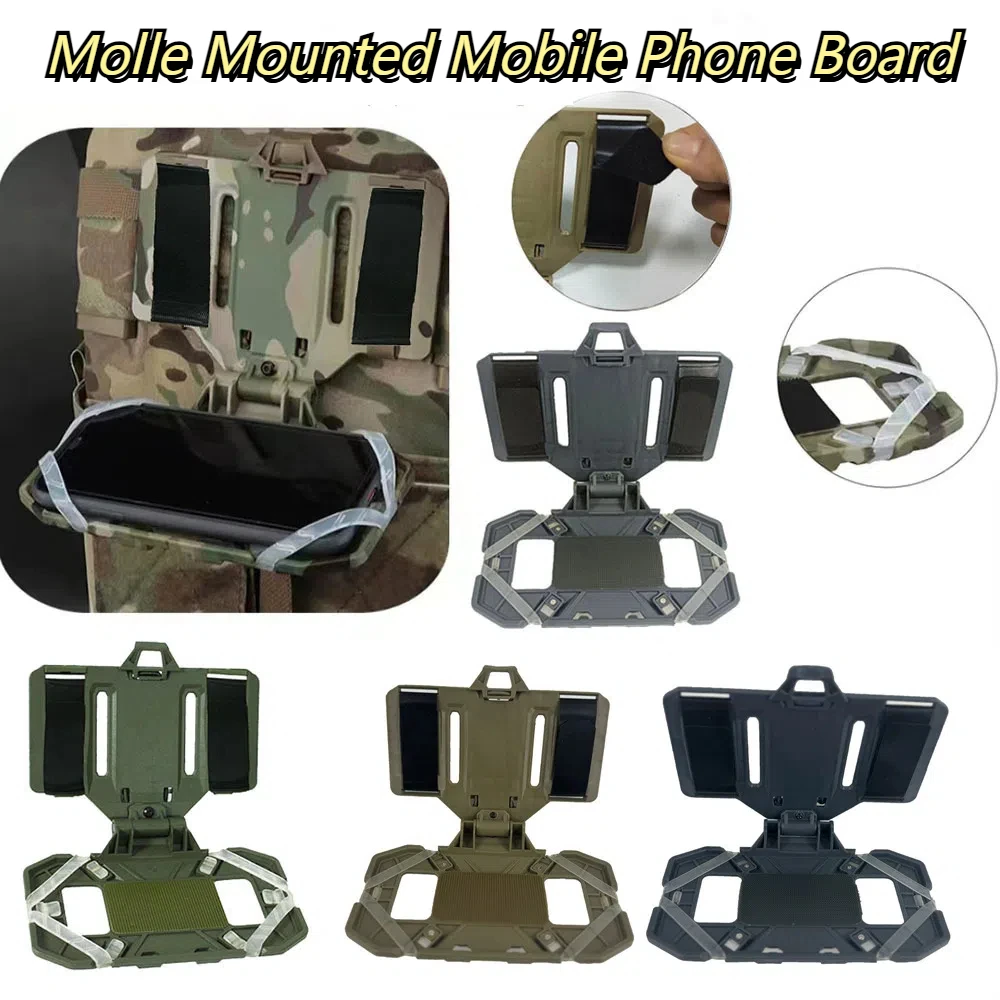 Tactical Vest Folding Mobile Phone Holder Mobile Phone Navigation Board Molle Mount Convenient Chest Mobile Phone Hanging Board