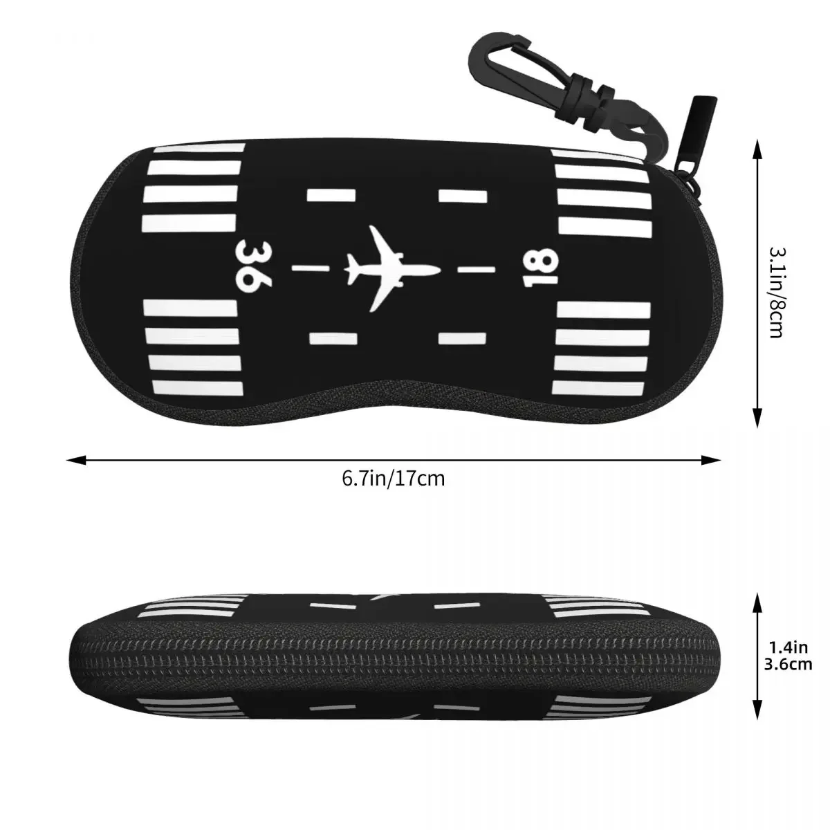 Custom Airport Runway Traffic Controller Shell Eyeglasses Case Fashion Airplane Pilot Aviator Glasses Case Sunglasses Box Pouch