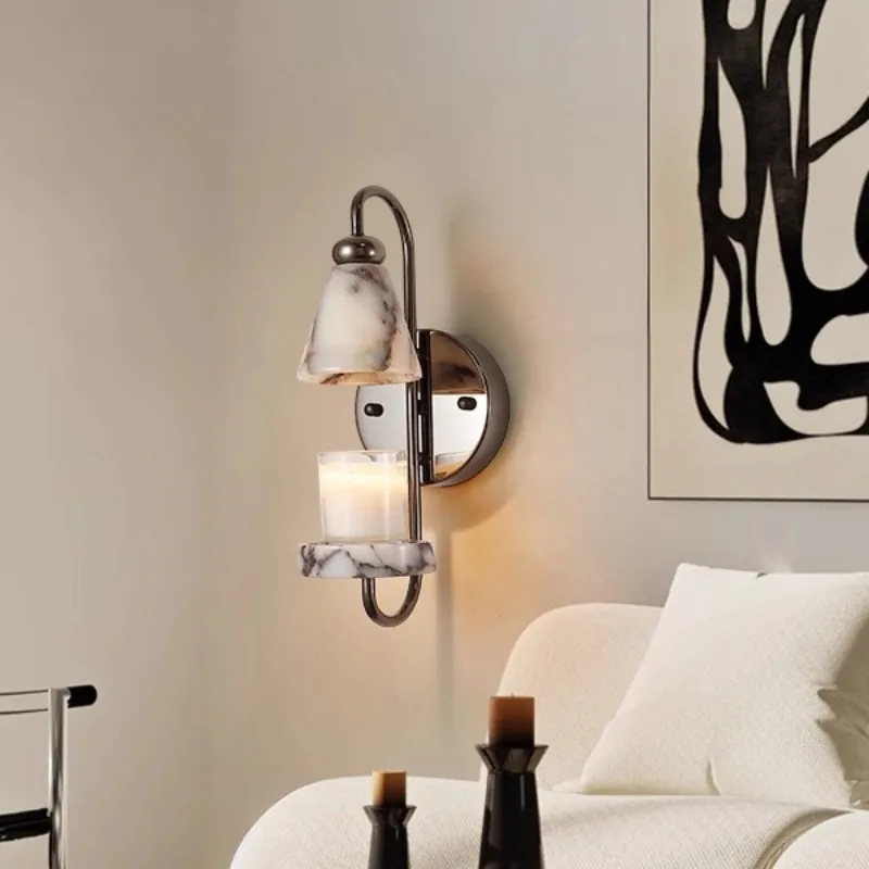 Homestay Aromatherapy Candle Wall Lamp,Luxury Glass Style, Glass & Metal